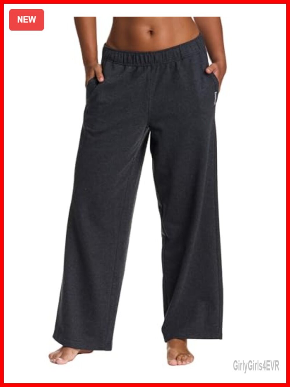 French Terry Wide Leg Sweatpants with Pockets Baggy Lounge Joggers